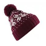 34469 - Fair Isle Snowstar® Beanie, burgundy / white — productfoto 3