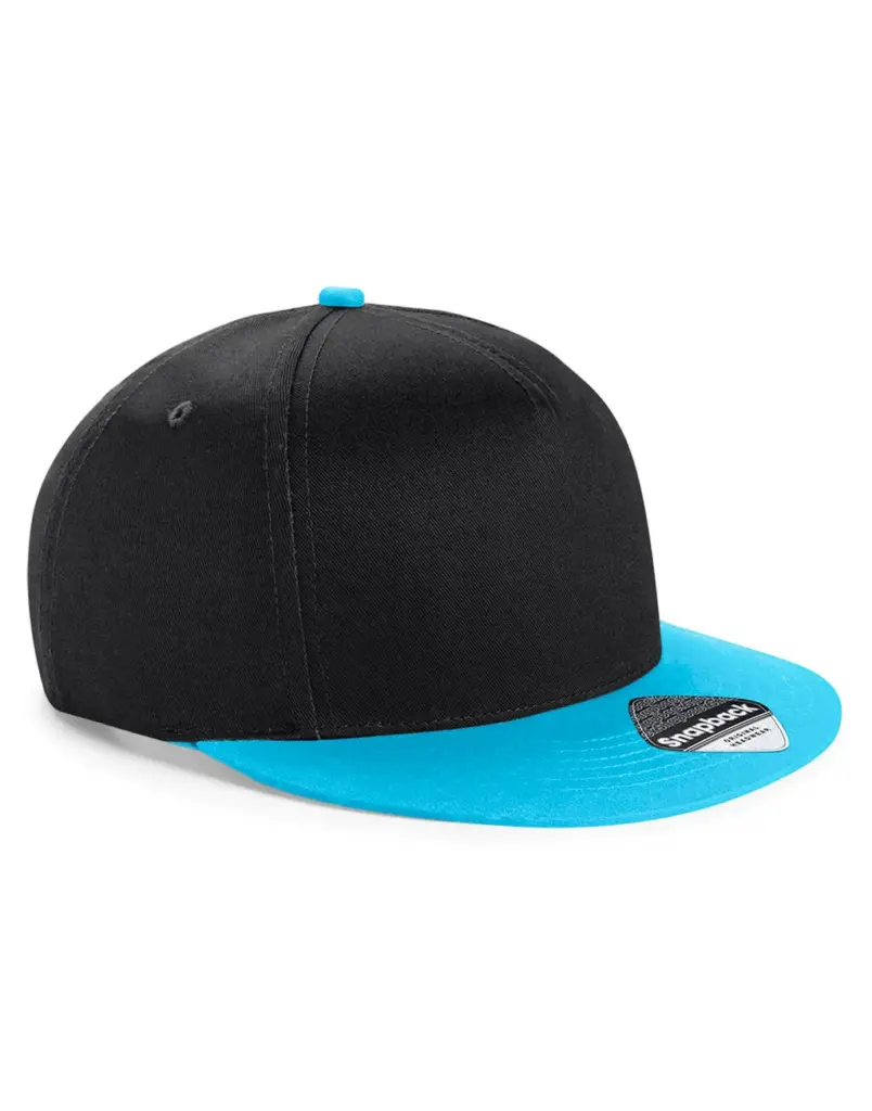 35669 - Youth Size Snapback, black / surf blue — productfoto 3