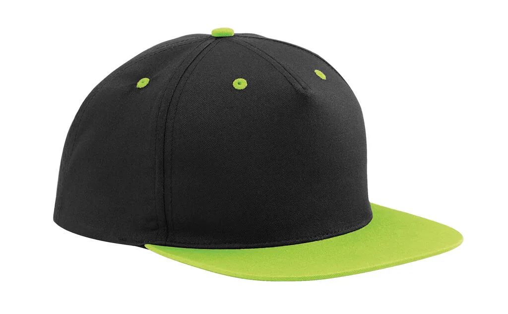 36169 - 5 Panel Contrast Snapback, black / lime green — productfoto 3