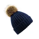 36469 - Fur Pop Pom Chunky Beanie, navy — productfoto 3