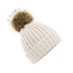 36469 - Fur Pop Pom Chunky Beanie, oatmeal — productfoto 5