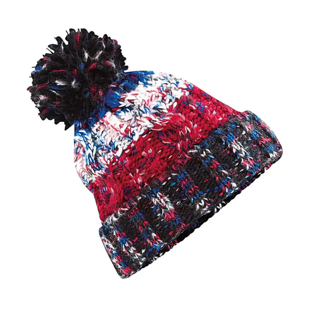 36969 - Corkscrew Pom Pom Beanie, black jacks — productfoto 2