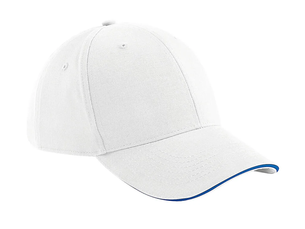 37169 - Athleisure 6 Panel Cap, white / bright royal