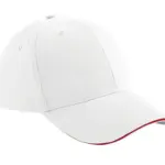 37169 - Athleisure 6 Panel Cap, white / classic red — productfoto 2