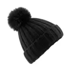 38869 - Verbier Fur Pop Pom Chunky Beanie, black