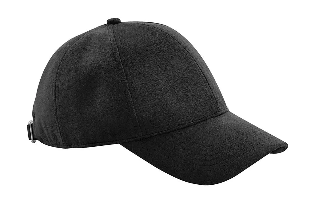 39569 - Faux Suede 6 Panel Cap, black