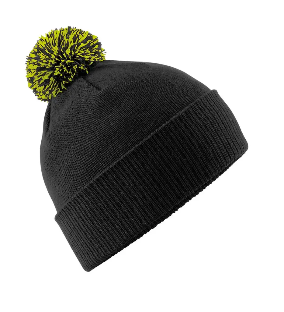 39769 - Snowstar Beanie, black / lime green — productfoto 6