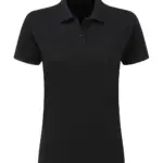 51352 - Cotton Polo Women, black — productfoto 2