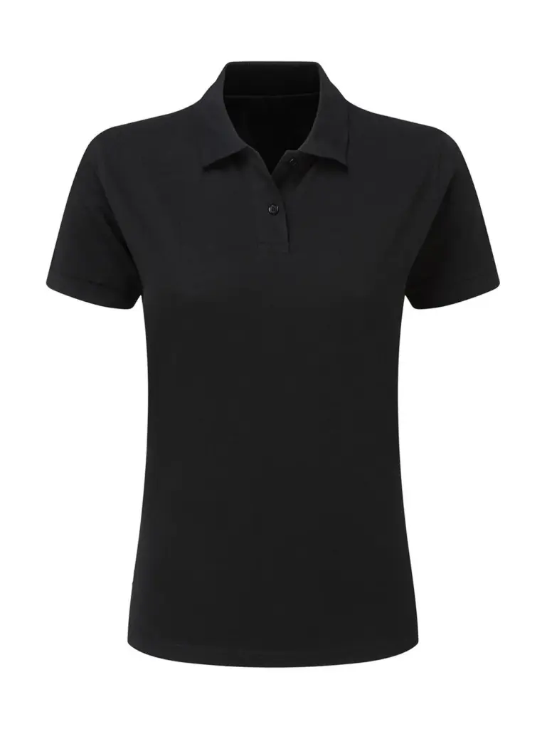 51352 - Cotton Polo Women, black — productfoto 2