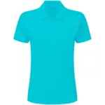 51352 - Cotton Polo Women, turquoise — productfoto 7