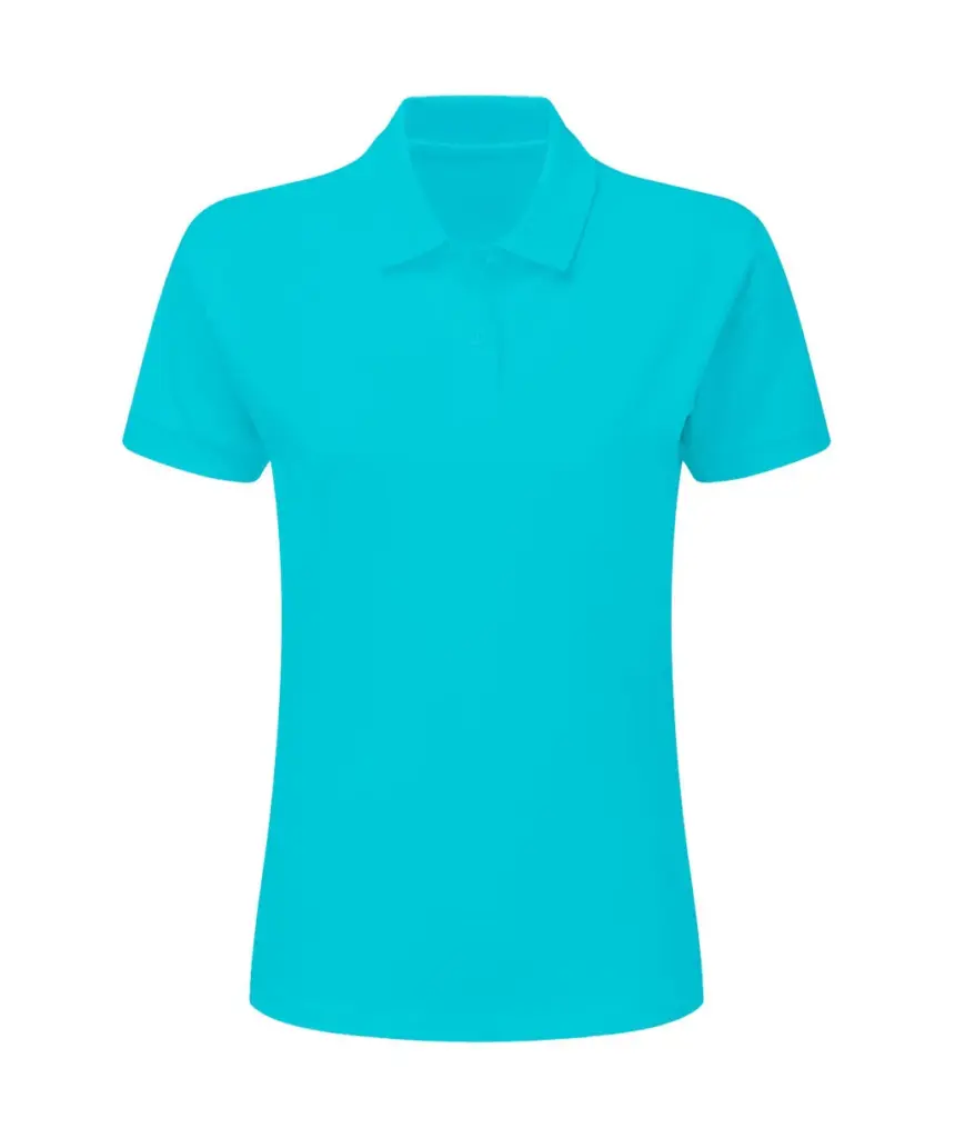 51352 - Cotton Polo Women, turquoise — productfoto 7