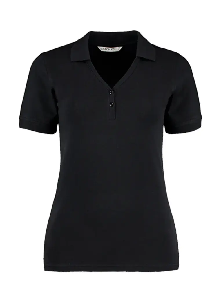 52611 - Women's Regular Fit Comfortec® V Neck Polo, black — productfoto 2