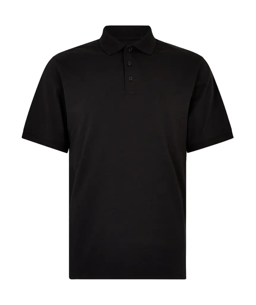 52711 - Regular Fit Superwash® 60º Jersey Polo, black — productfoto 2