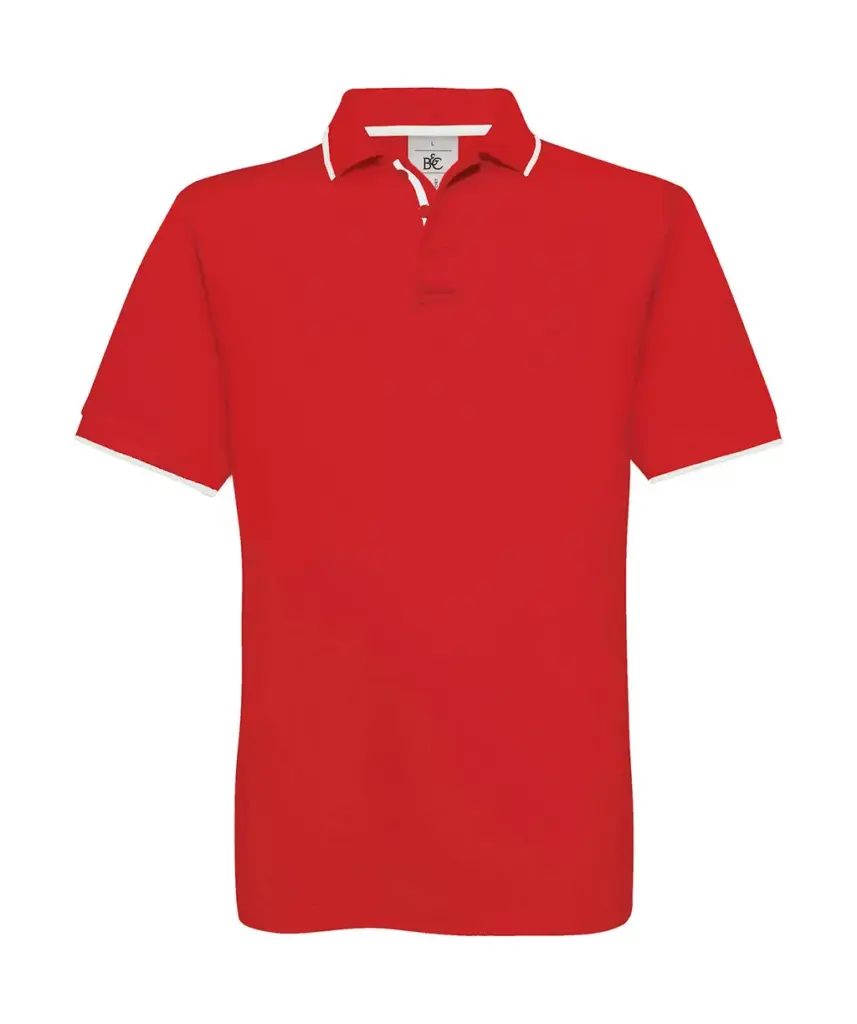 54042 - Safran Sport Tipped Polo, red / white