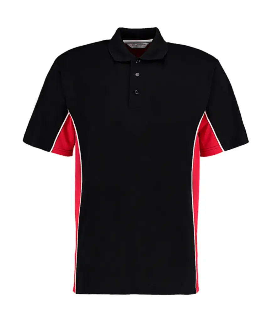 54711 - Classic Fit Track Polo, black / red / white