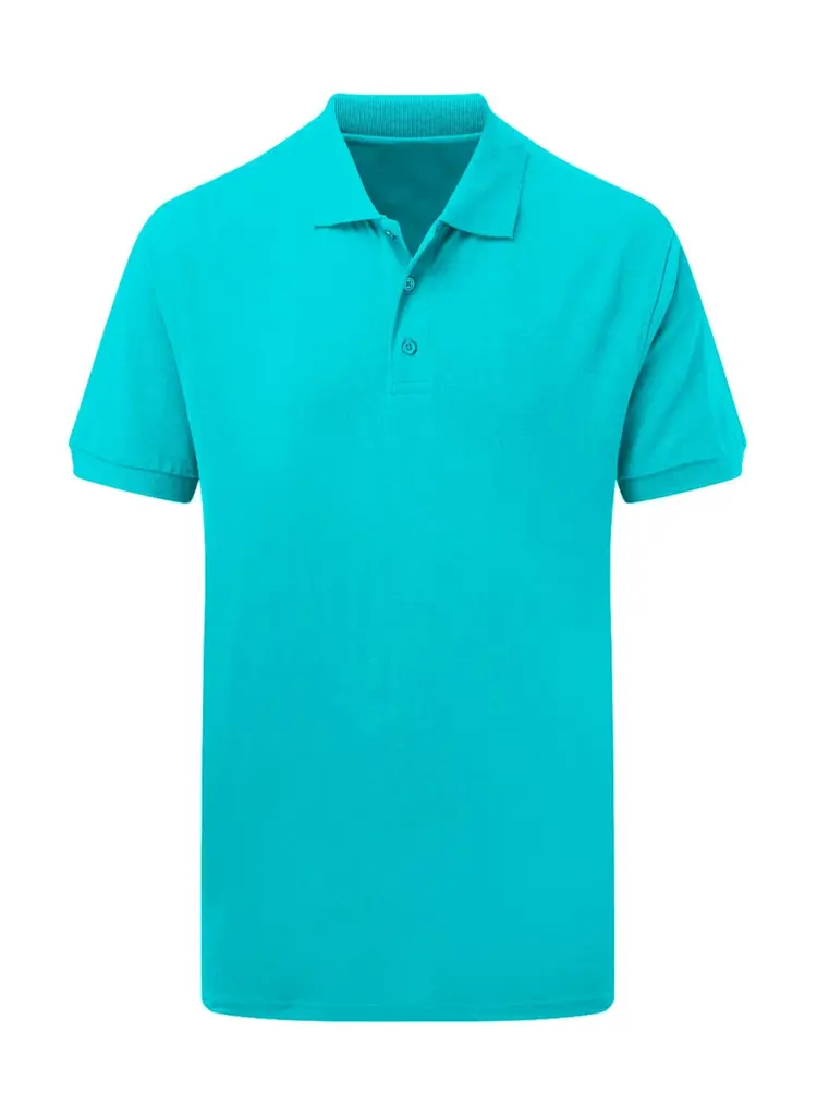 54952 - Cotton Polo Men, turquoise — productfoto 10