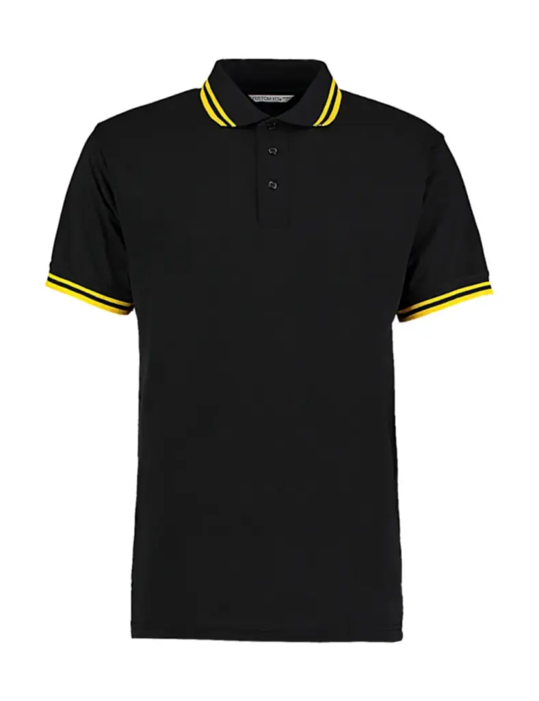 59411 - Classic Fit Tipped Collar Polo, black / yellow