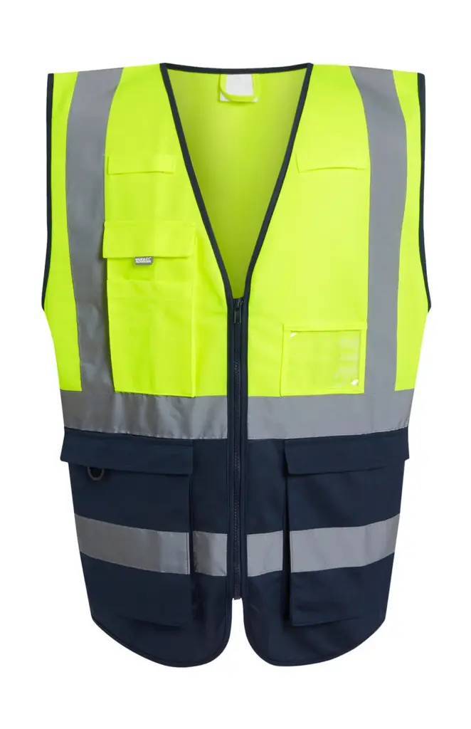 60817 - Pro Hi-Vis Executive Vest, yellow/navy — productfoto 4