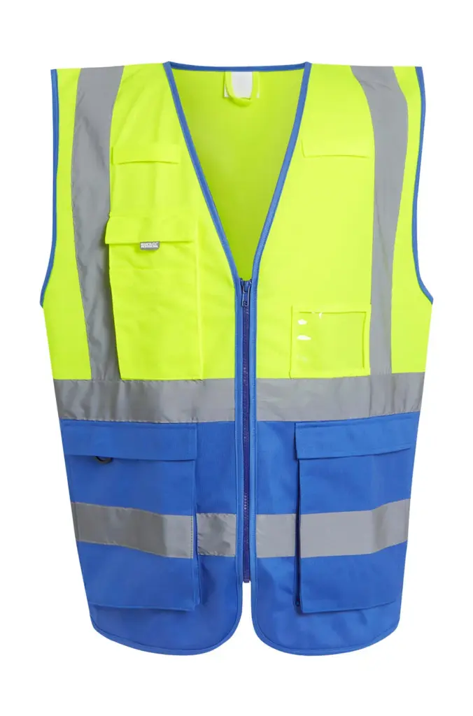 60817 - Pro Hi-Vis Executive Vest, yellow/royal blue — productfoto 7