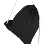60857 - Organic Cotton Drawstring Backpack, black — productfoto 2