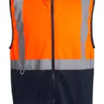 61117 - Pro Hi-Vis Full Zip Gilet, orange / navy — productfoto 2