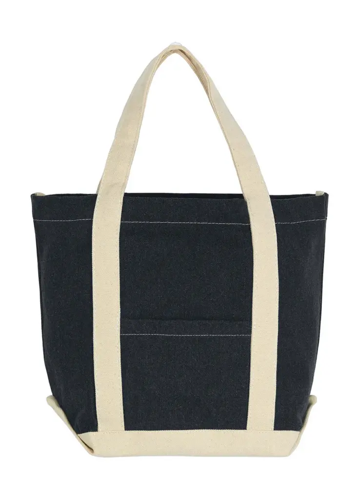 63857 - Canvas Denim Shopper, black stonewash/natural