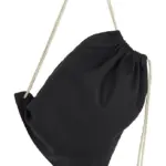 64257 - Baby Canvas Cotton Drawstring Backpack, black — productfoto 3
