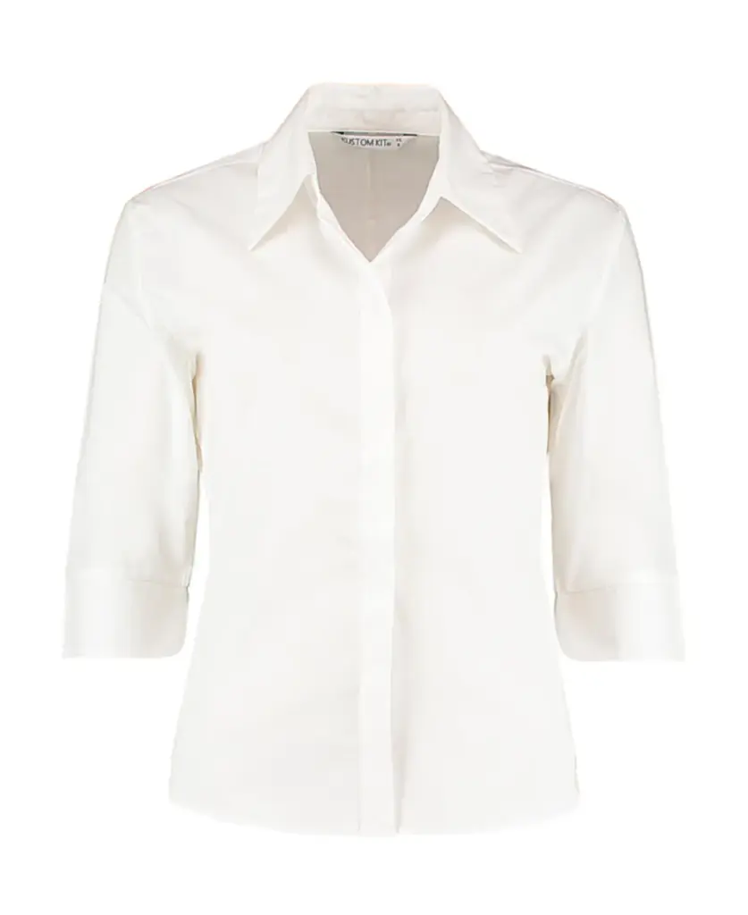 71511 - Women's Tailored Fit Continental Blouse 3/4 Sleeve, white