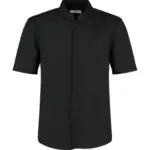 74411 - Tailored Fit Mandarin Collar Shirt SSL, black