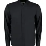 76411 - Tailored Fit Mandarin Collar Shirt, black