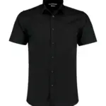 77011 - Tailored Fit Poplin Shirt SSL, black — productfoto 2