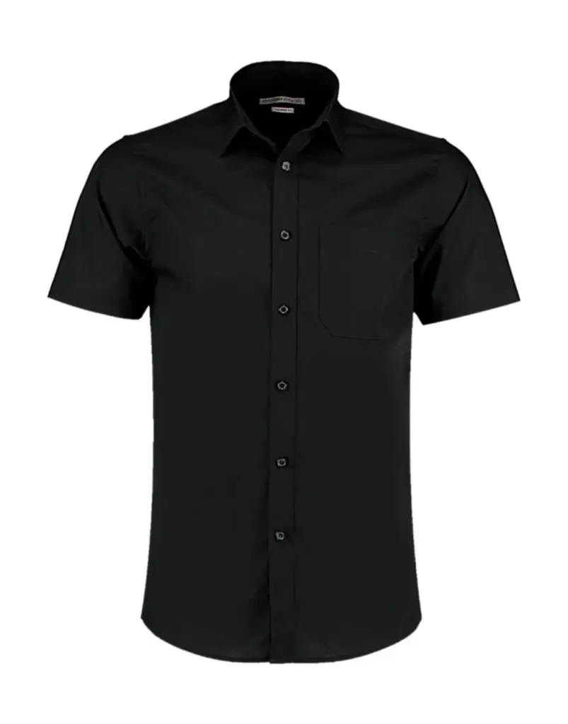 770_11_101_f-2018_01jpg - Hidalgo 77011 - Tailored Fit Poplin Shirt SSL, black — productfoto 2