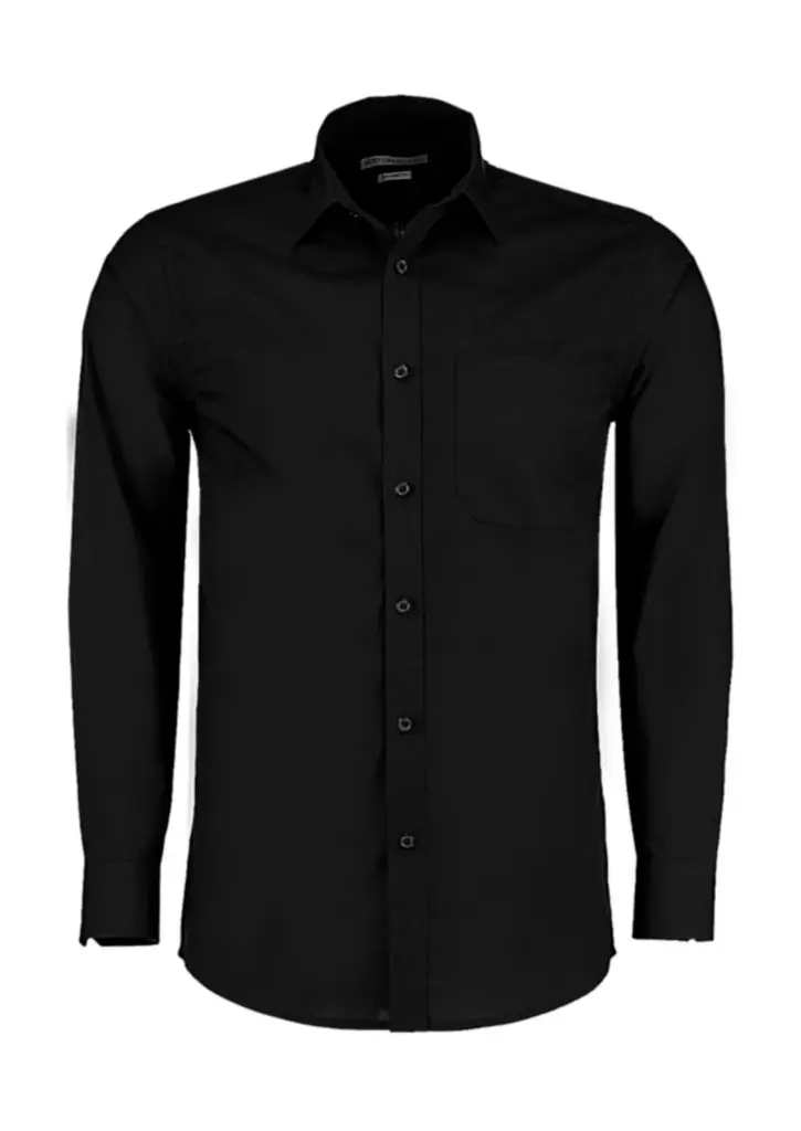 77111 - Tailored Fit Poplin Shirt, black — productfoto 2