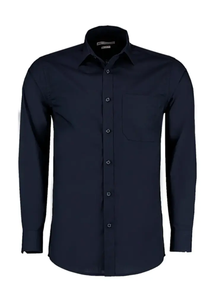 77111 - Tailored Fit Poplin Shirt, dark navy — productfoto 4