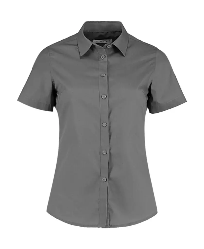 77211 - Women's Tailored Fit Poplin Shirt SSL, graphite