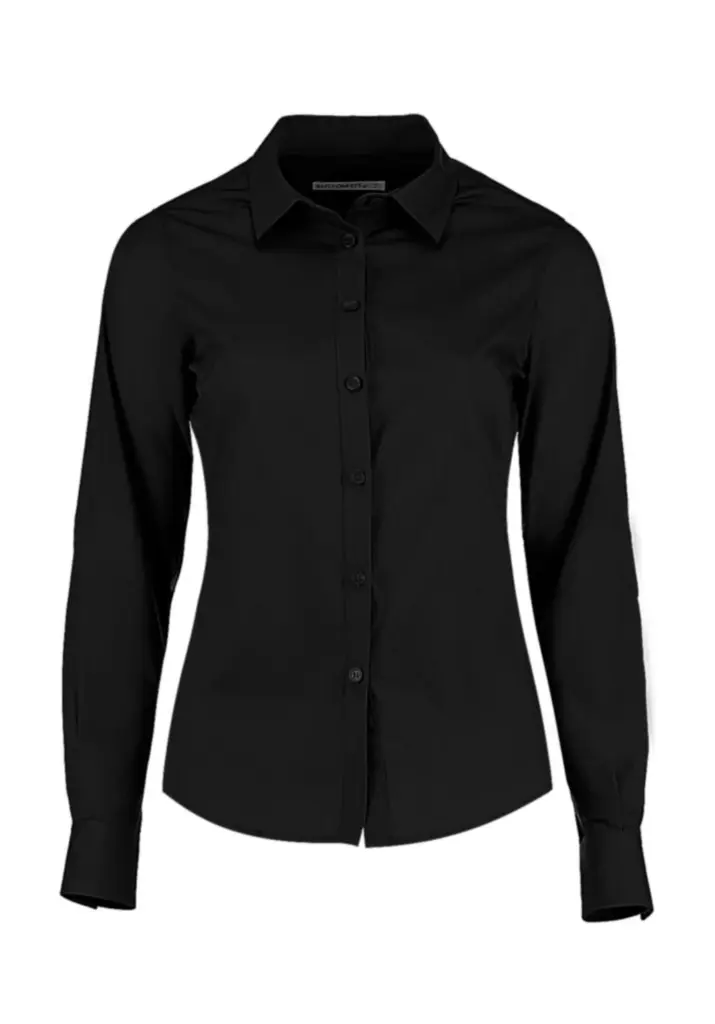 77311 - Women's Tailored Fit Poplin Shirt, black — productfoto 2