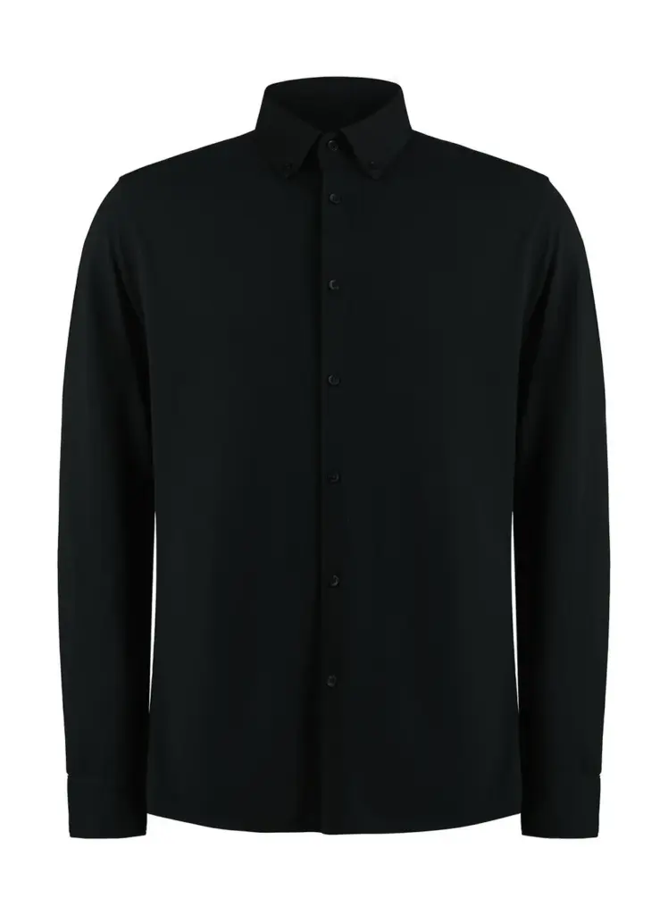 77911 - Tailored Fit Superwash® 60º Pique Shirt, black — productfoto 2