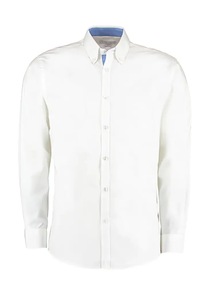 79011 - Tailored Fit Premium Contrast Oxford Shirt, white/mid blue — productfoto 2