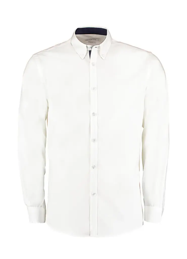 79011 - Tailored Fit Premium Contrast Oxford Shirt, white / navy