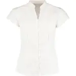 797_11_000_f-2017_01jpg - Hidalgo 79711 - Women's Tailored Fit Mandarin Collar Blouse SSL, white