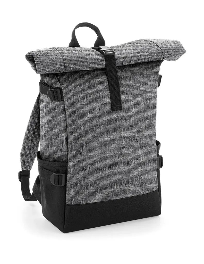 926_29_155_f-2019_01jpg - Hidalgo 92629 - Block Roll-Top Backpack, grey marl/black — productfoto 2