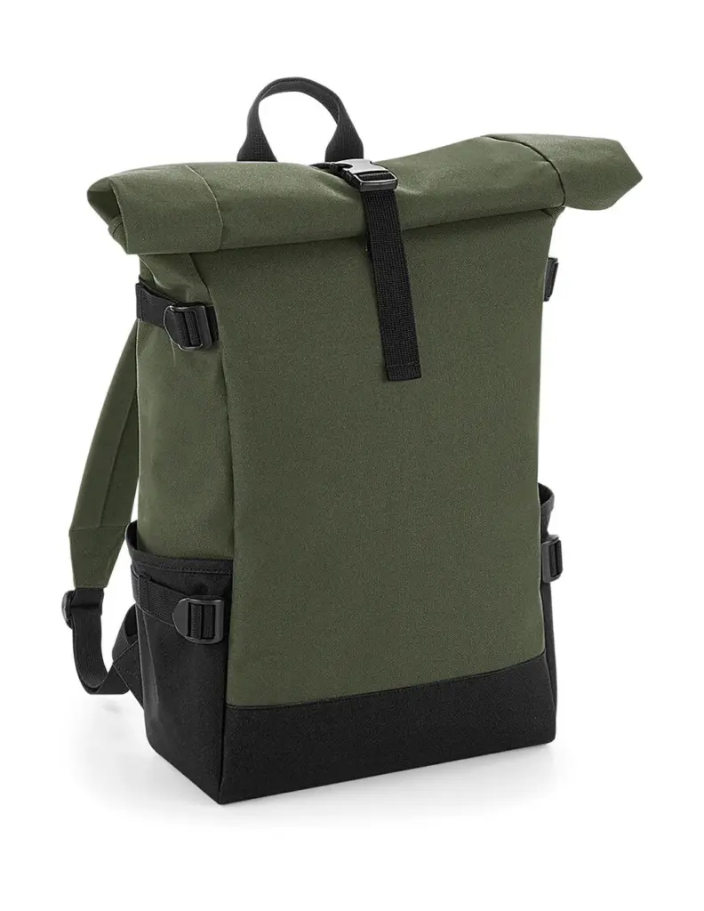 926_29_559_f-2019_01jpg - Hidalgo 92629 - Block Roll-Top Backpack, olive green / black — productfoto 3