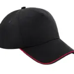 92869 - Authentic 5 Panel Cap - Piped Peak, black / classic red — productfoto 3
