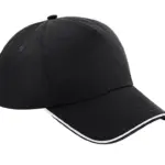 92869 - Authentic 5 Panel Cap - Piped Peak, black/white — productfoto 2