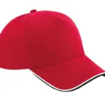 92869 - Authentic 5 Panel Cap - Piped Peak, classic red/black/white — productfoto 9