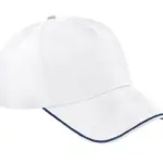 92869 - Authentic 5 Panel Cap - Piped Peak, white / french navy