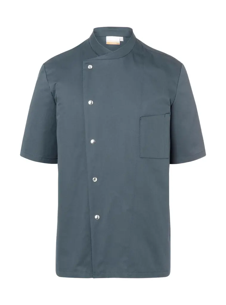 Kochsjacke Gustav Kurzarm mit Logo-Druck, Weiß — Produktfoto 3