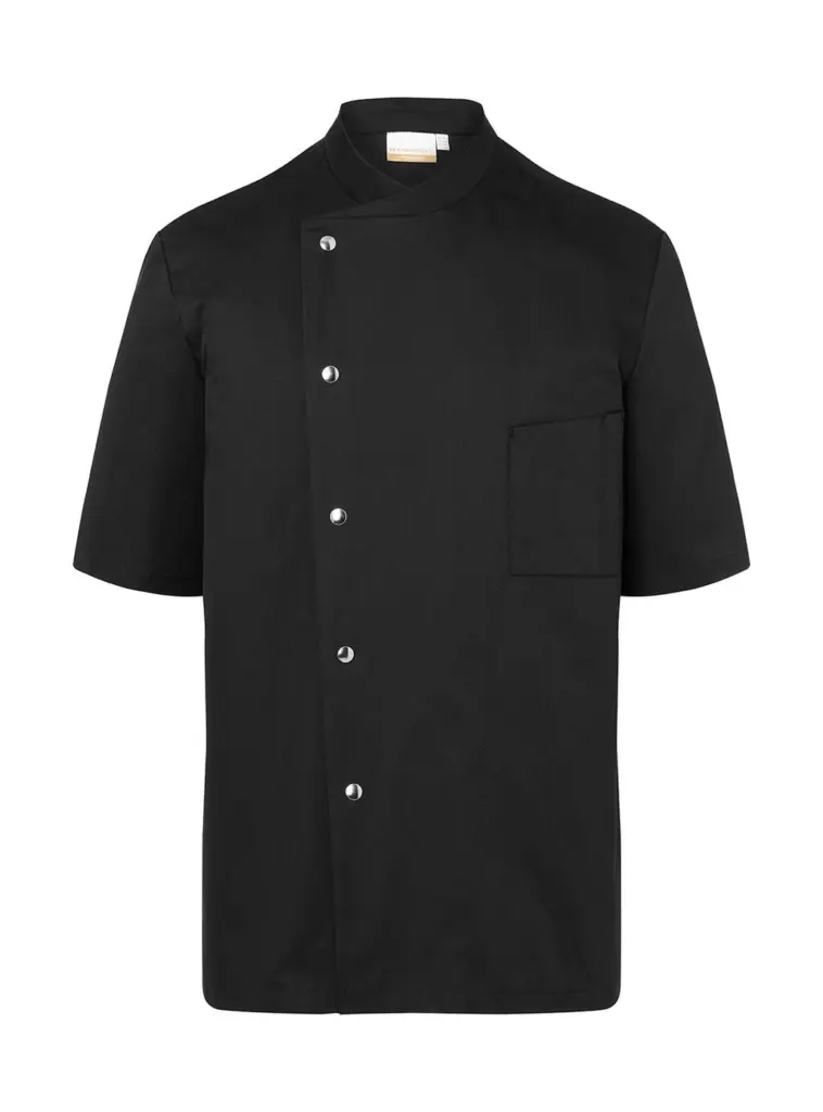 Kochsjacke Gustav Kurzarm mit Logo-Druck, Weiß — Produktfoto 2