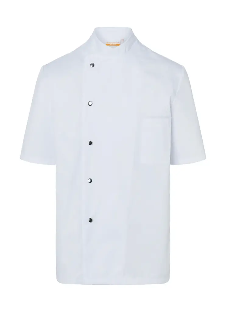 Kochsjacke Gustav Kurzarm mit Logo-Druck, Weiß