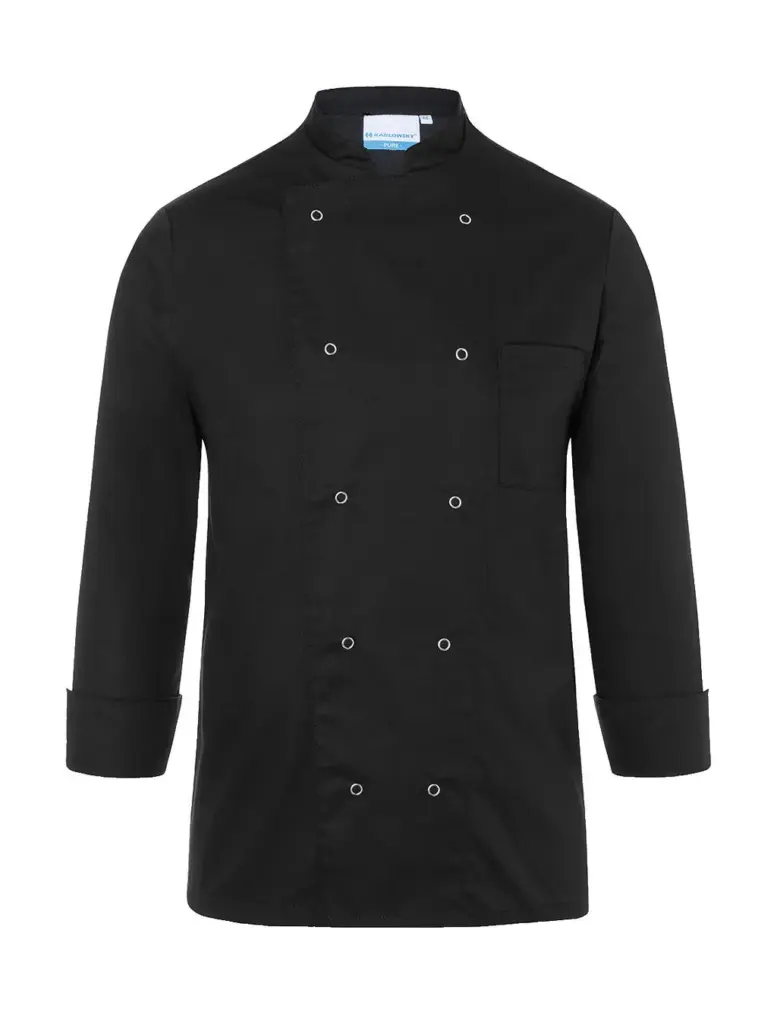 Kochsjacke Unisex mit Logo-Druck, langlebig — Produktfoto 2 Kochsjacke Unisex mit Logo-Druck, langlebig — Produktfoto 2